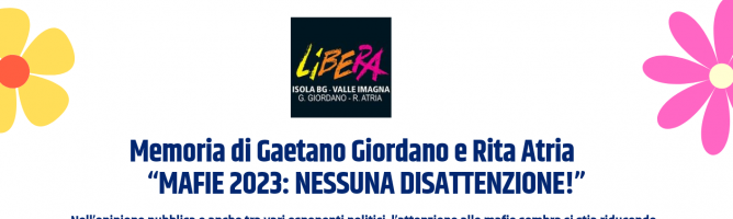 Settimana della memoria in ricordo di Gaetano Giordano e Rita Atria