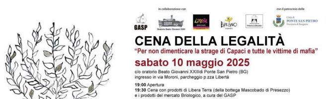 Cena della legalità a Ponte San Pietro